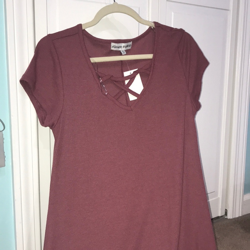 mauve midi length dress